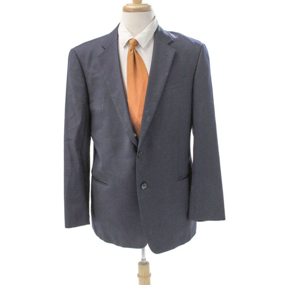 Armani Collezioni Mens Blue Wool Blazer Button Size 42